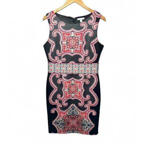 New York & Company Stretch Baroque Print Sleeveless Midi Sheath Dress Women's M - Picture 3 of 6
